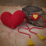 Kids Rakhi | Heart | Rakshabandhan | For Kids & Adults | Artisan Made In India | 100% Cotton | Crochet, Handcrafted