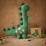 Mr.Dino Soft Plush Toy | Toys For Kids | Handmade Infant Soothe Toys | Artisan Made In India | Amigurumi Toys | 100% Cotton | Crochet Cuddle Toy