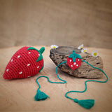 Strawberry Plush Stuffed Toy | Toys For Kids | Handmade Infant Soothe Toys | Artisan Made In India | Amigurumi Toys | 100% Cotton | Crochet Cuddle Toys | Rakshabandhan| Gifting