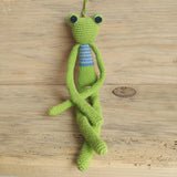 Frog Plush Stuffed Frog Toy and Rakhi| curtain Holder| Toys For Kids | Handmade Infant Soothe Toys | Artisan Made In India | Amigurumi Toys | 100% Cotton | Crochet Cuddle Toys | Rakhi