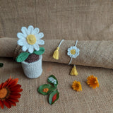 crochet Daisy Flower Pot and Rakhi | Home decor | Handmade crochet flower | Artisan Made In India | Amigurumi Toys | 100% Cotton | Crochet flower