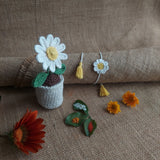 crochet Daisy Flower Pot and Rakhi | Home decor | Handmade crochet flower | Artisan Made In India | Amigurumi Toys | 100% Cotton | Crochet flower