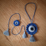 Evil Eye Dangler | Handmade Crochet Festival Decoration | Artisan Made In India | Eco-Friendly| 100% Cotton |