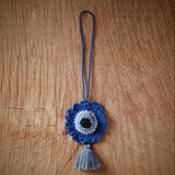 Evil Eye Dangler | Handmade Crochet Festival Decoration | Artisan Made In India | Eco-Friendly| 100% Cotton |