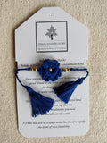 Blue Flower Moti Rakhi | Rakshabandhan | For Kids & Adults | Artisan Made In India | 100% Cotton | Crochet, Handcrafted
