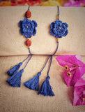 Blue Flower Moti Rakhi | Rakshabandhan | For Kids & Adults | Artisan Made In India | 100% Cotton | Crochet, Handcrafted