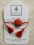Orange Flower Moti Rakhi | Rakshabandhan | For Kids & Adults | Artisan Made In India | 100% Cotton | Crochet, Handcrafted