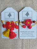 Red & Yellow Rakhi & Lumba Combo | Rakshabandhan | For Kids & Adults | Artisan Made In India | 100% Cotton | Crochet, Handcrafted